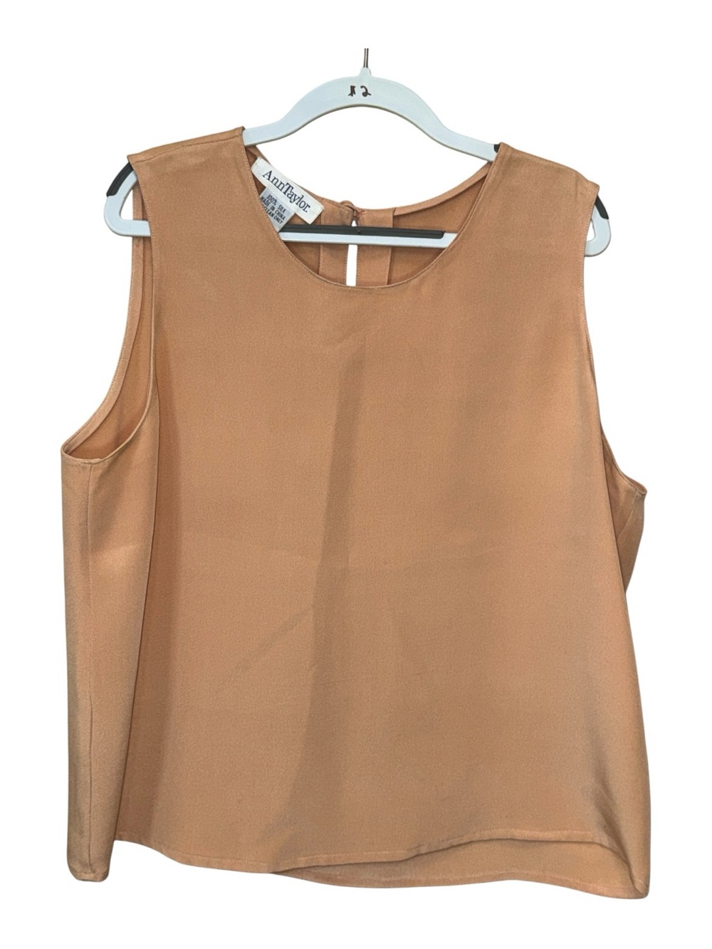 Vintage 90's Y2K Ann Taylor 100% Silk Top Shell Cropped Tank Size 8
